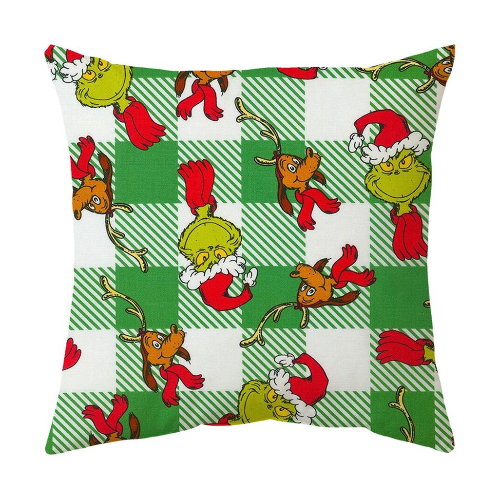 Christmas Happy Throw Pillow Cover, 18 X 18 Inch, Winter Holiday Cushion Cover Sofa Decor