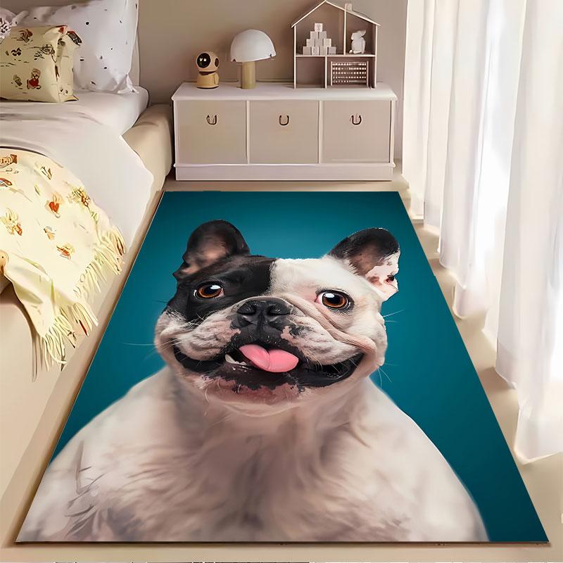 French Bulldog Portrait Carpet suitable as a non-slip mat for the living room or bedroom sofa