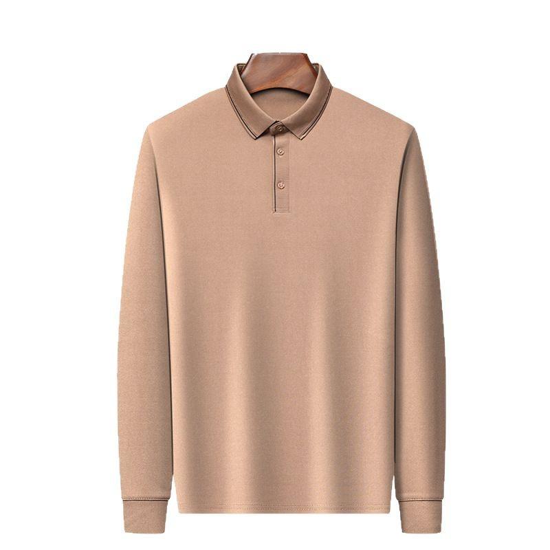 Father'S Wear Men'S Medium Loose Lapel Comfortable Casual Long Sleeve T-Shirt Polo Shirt