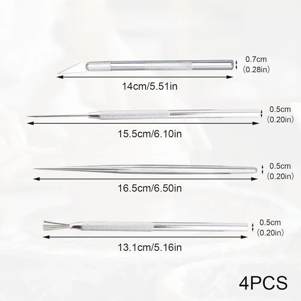 4pcs Stainless Steel Clay Sculpting Tools Set Pottery Tools Sculpting Tool For Fine Detail Carving Ceramics Molding DIY Art