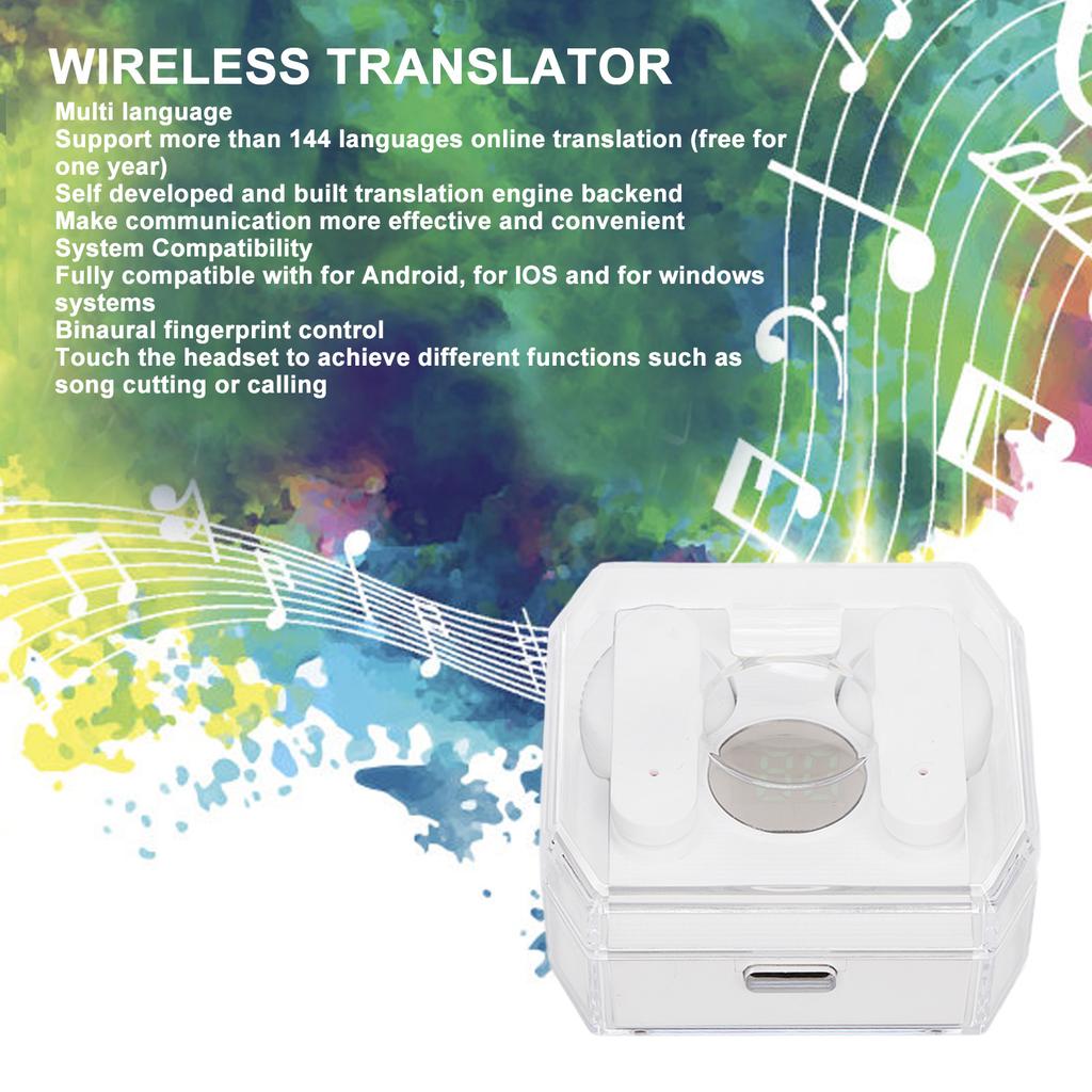 Language Translator Earbuds   5.3 144 Languages Online Translation Translator Earphones for Music and Calling
