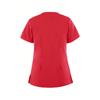 Women's Short Sleeved Solid Color V-Neck Pocket Top Pants Work Clothes Two-Piece Set