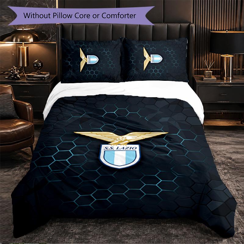 Biancheria da letto a tema Lazio FC Set 3 Pezzi Copripiumino Biancheria da letto decorativa per camera da adolescente Decorazione per la casa