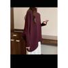 Plus Size Women's Batwing Sleeve Ribbed Knit Sweater with Half-High Round Neck