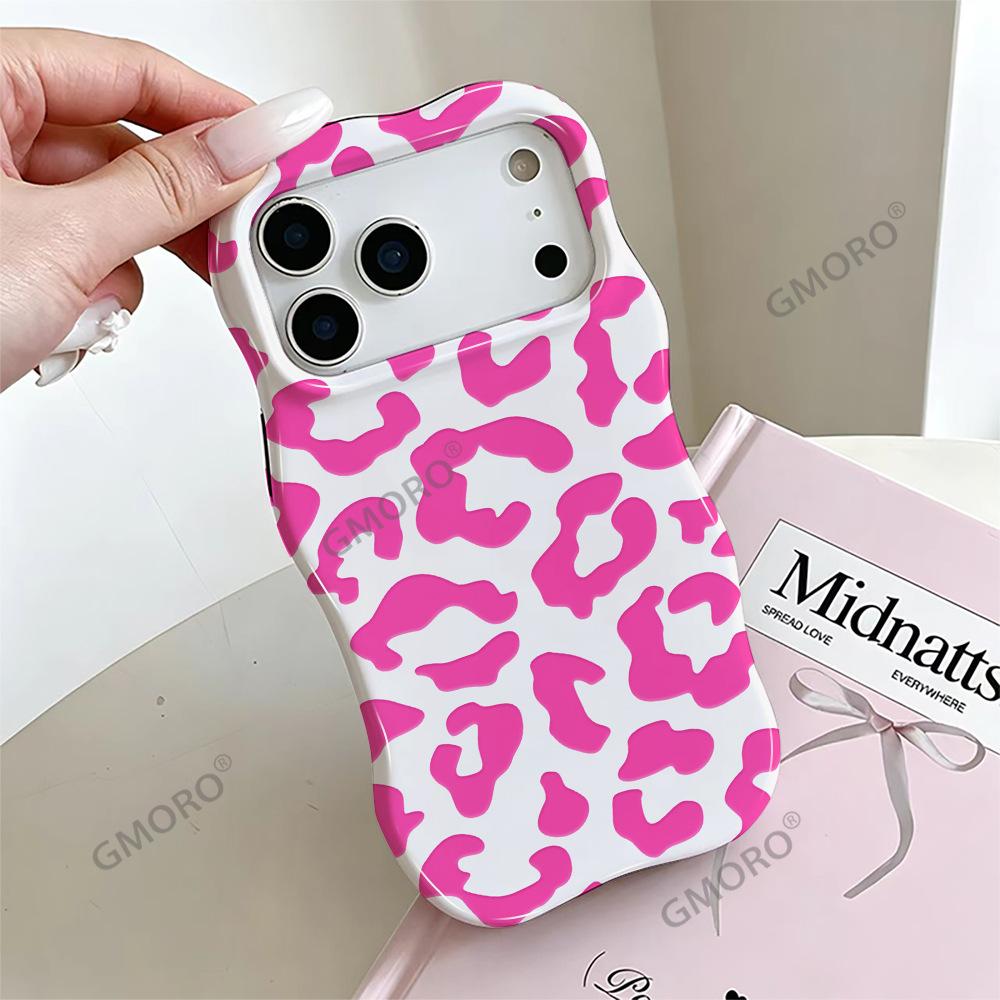 Fashion Creative Dopamine Leopard Print Apple 16 Mobile Phone Case Film 2-in-1 Wave Edge iPhone17 Premium Sense