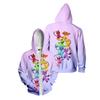 Smiling Critters Print Zipper Hoodie Men Women Cosplay Oversized Zip Up Hoodies Men's Casual Jacket