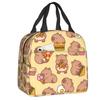Fiambrera Portátil Personalizada de Capibara para Mujer, Termo Refrigerador Antifugas, Bolsa de Almuerzo Térmica Aislante para Escuela, Niños, Estudiantes