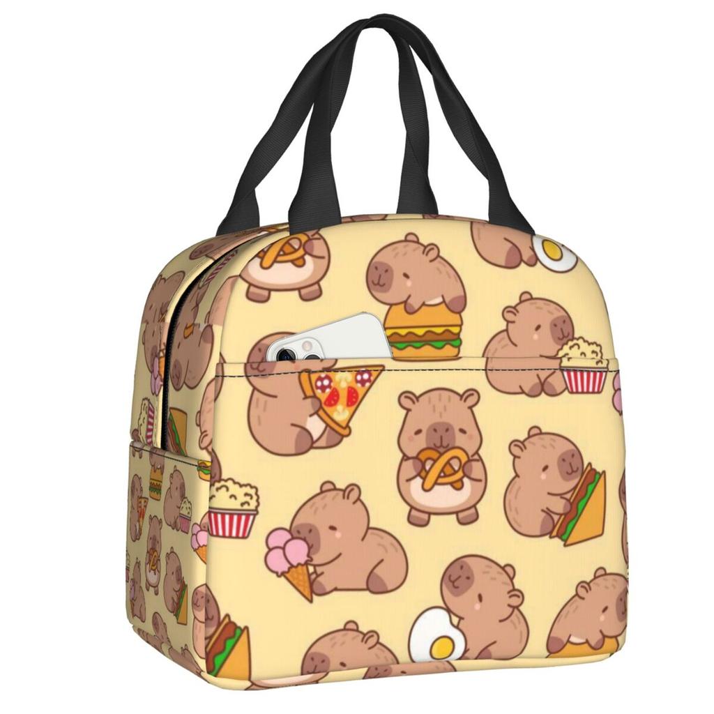 Fiambrera Portátil Personalizada de Capibara para Mujer, Termo Refrigerador Antifugas, Bolsa de Almuerzo Térmica Aislante para Escuela, Niños, Estudiantes