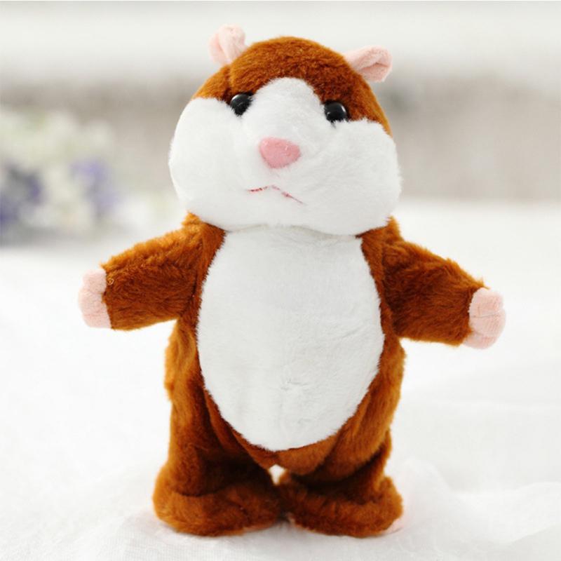 Lovely Talking Plush Hamster Toy, Can Change Voice, Record Sounds, Nod Head or Walk, Early Education