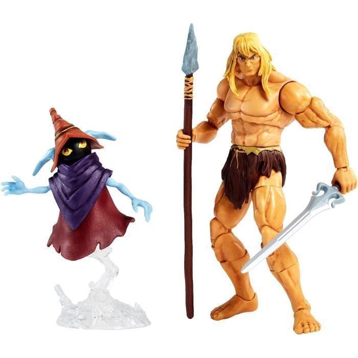 Figurines - mattel - savage he-man et orko - 30 points d'articulation - accessoires inclus