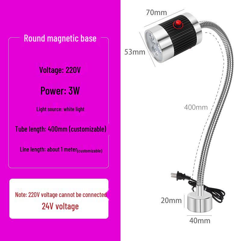 LED Work Light: 220V Magnetic CNC Lathe & 24V Milling Machine Tools