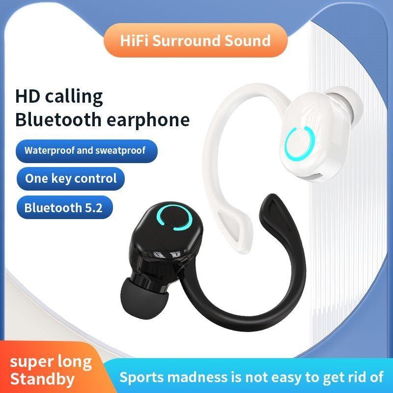 1SET S10 Wireless Business Headphone Ear Hook Bluetooth 5.2 Headset with Mic HIFI Stereo Voice Control Earphones Waterproof Noise Reduction