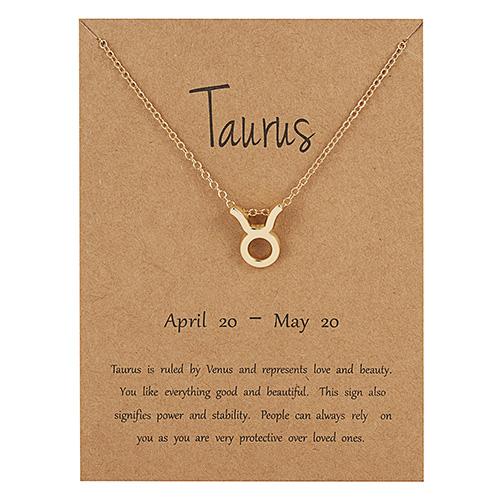 Female Elegant Star Zodiac Sign 12 Constellation Necklaces Pendant Gold Color Chain Choker Necklaces for Women Jewelry Cardboard Silver Color