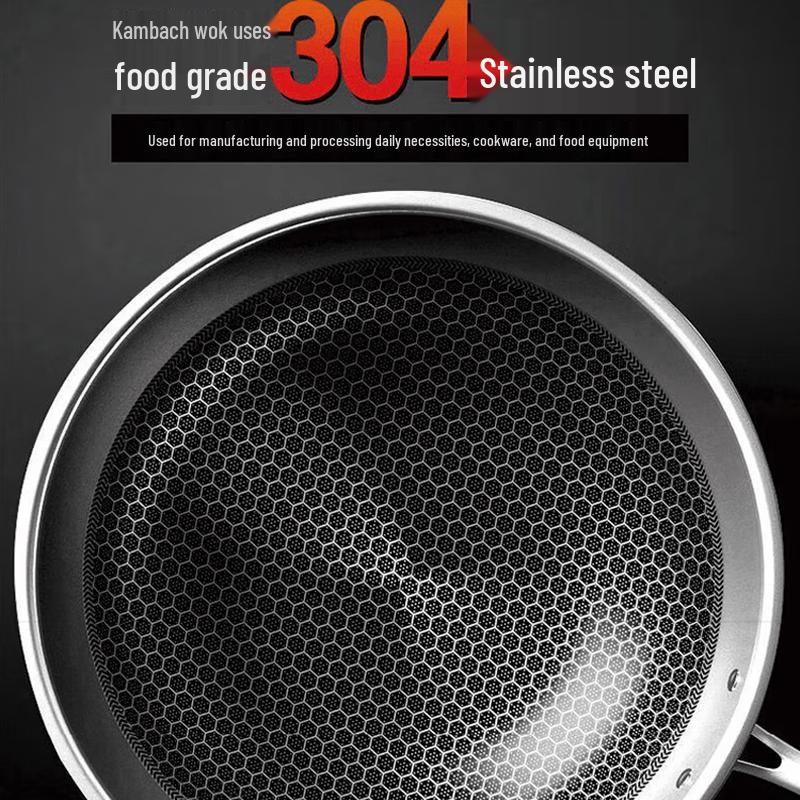 Kangbach 304 Stainless Steel Honeycomb Non-stick Wok
