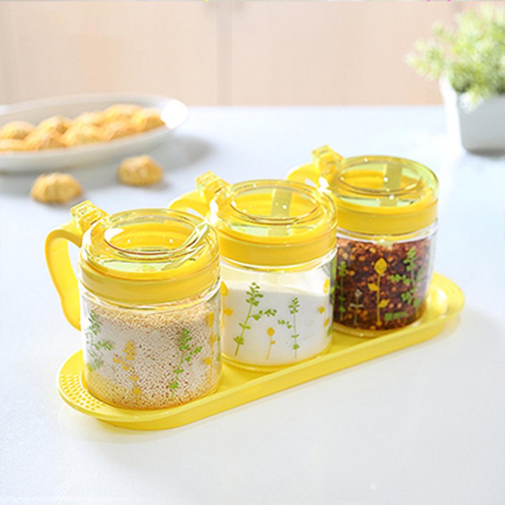Buy Condiment Spice Jar Set of 3 Condiment Spice Jars with Serving