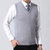 Men's Knit V-Neck Sleeveless Sweater Vests Fit Knitted Pullovers Sweaters Slim Patchwork Smart Casual Knit Vest Men