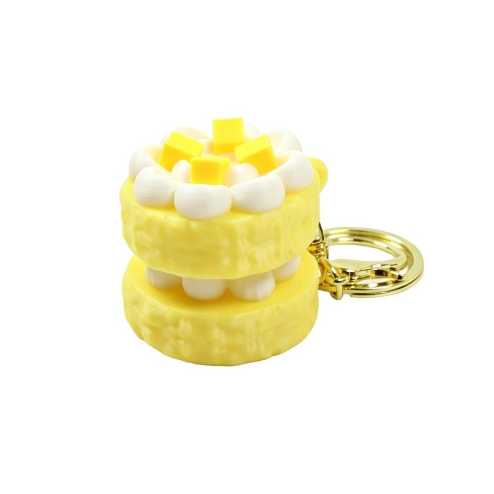 Realistic Fruit Cake Clicker Keychain 3D Printed Macaron Pendant Car Pendant