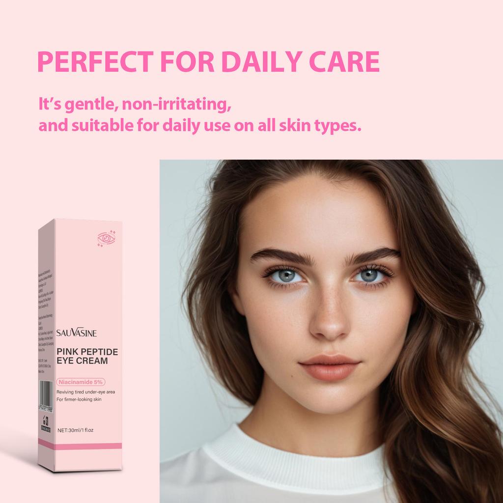 SAUVASINE Rosa Peptid Augencreme Feuchtigkeitsspendend Hydrierend Nährend Anti-Falten Straffend Dunkle Ringe Aufhellend