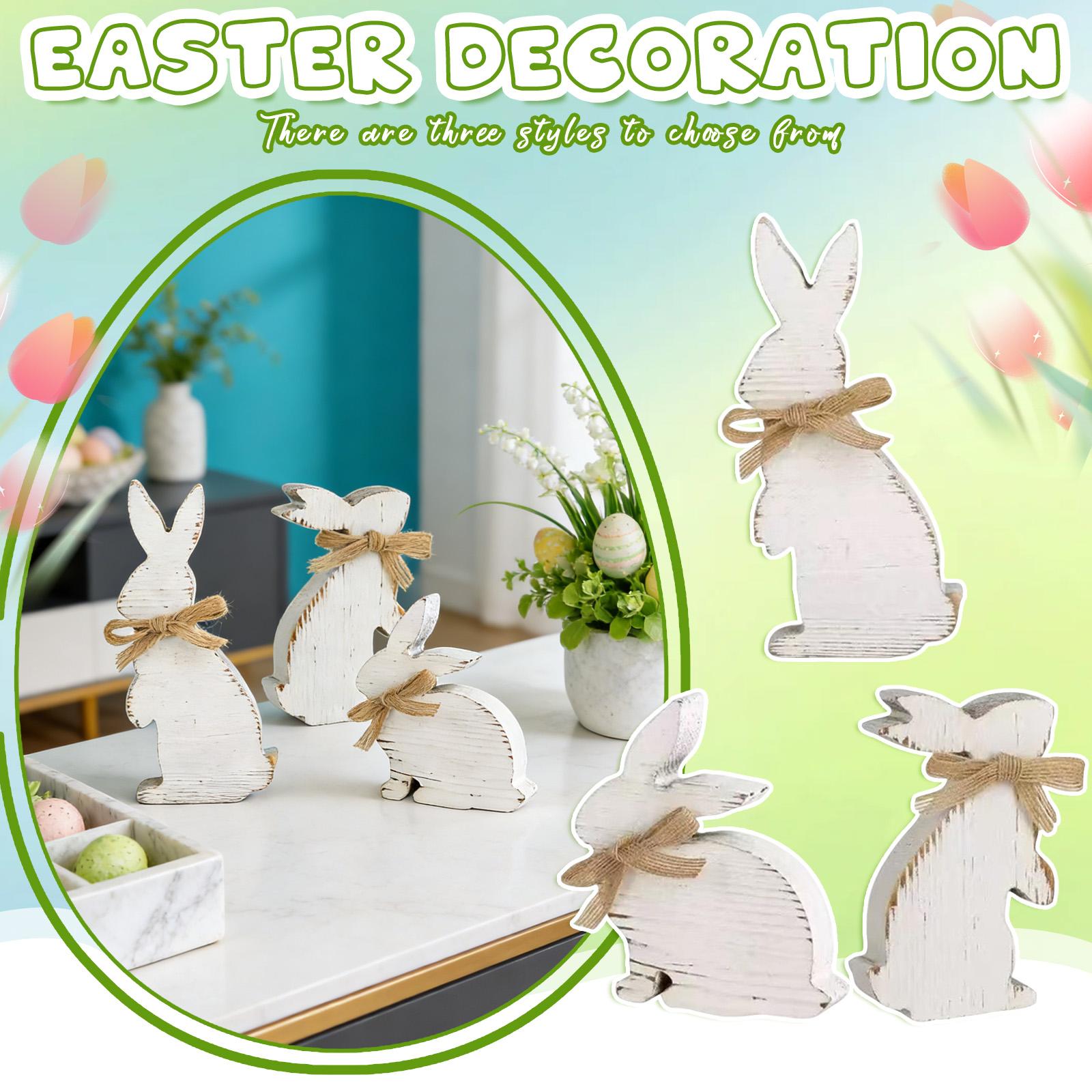 

Easter Decor: 3 Piece Rustic Wooden Centerpiece Set With Sign, - Wooden Home Decor Multi-Tiered Tray, Vintage Gift One Size