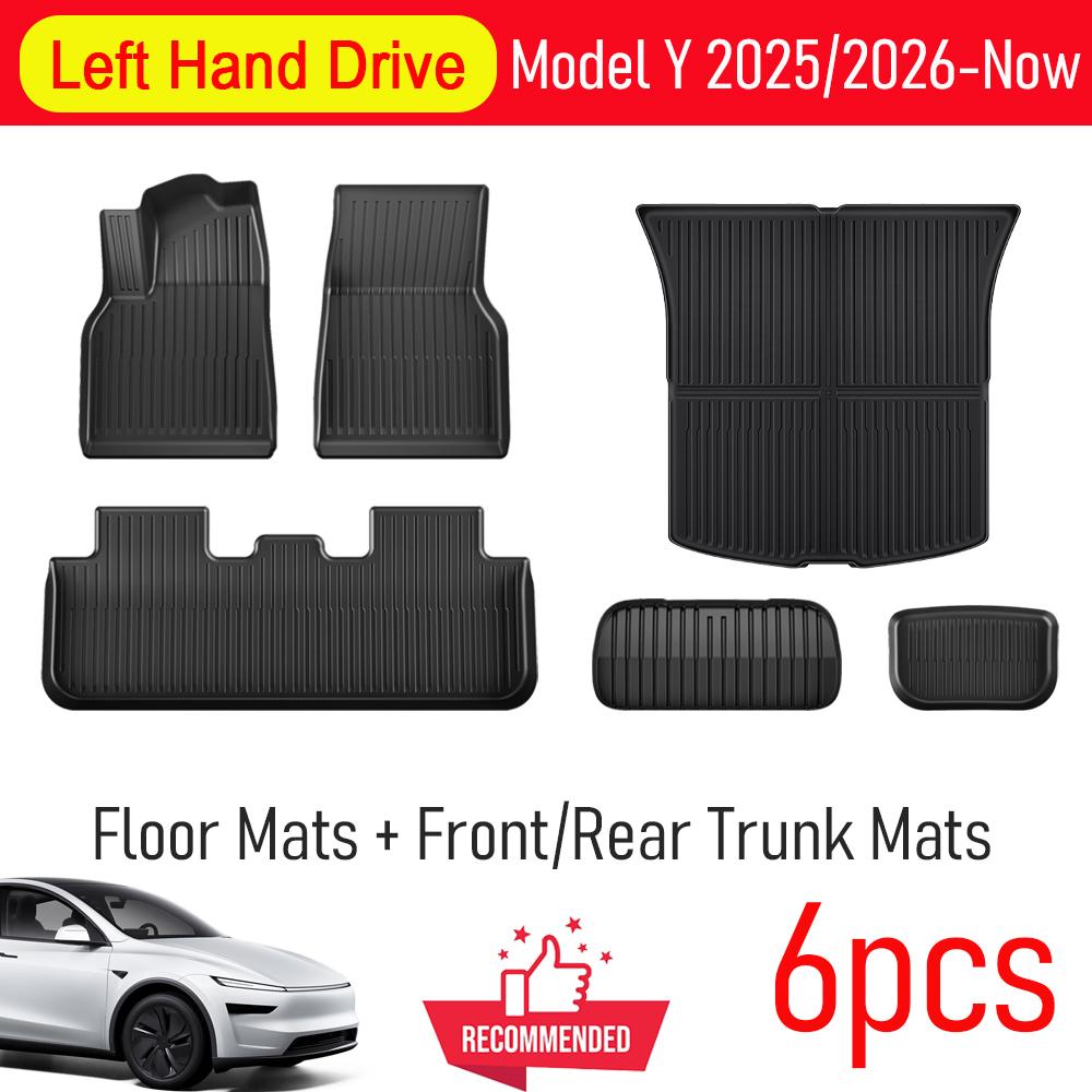 For 2025 2026 Tesla Model Y Juniper Premium Performance Floor Mats Trunk Mats Cargo Liners Seat Back Cover Protector Accessories