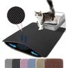 Tappetino Lettiera Gatto Doppio Strato Animali Domestici Antiscivolo Grande Tappetino Filtrante Lettiera Animali Domestici Resistente all'Usura Impermeabile Antiscivolo Tappetino Lettiera Gatto