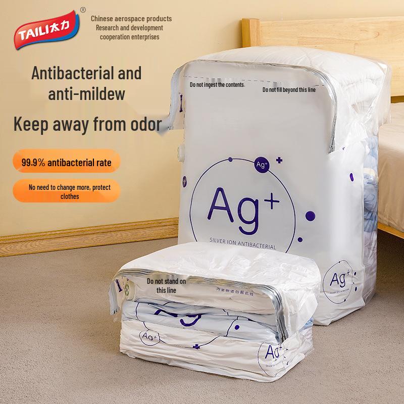 Antibacterial Vacuum Storage Bag: No Pump Needed for Clothes, Quilts, and Cotton Organizing at Home
