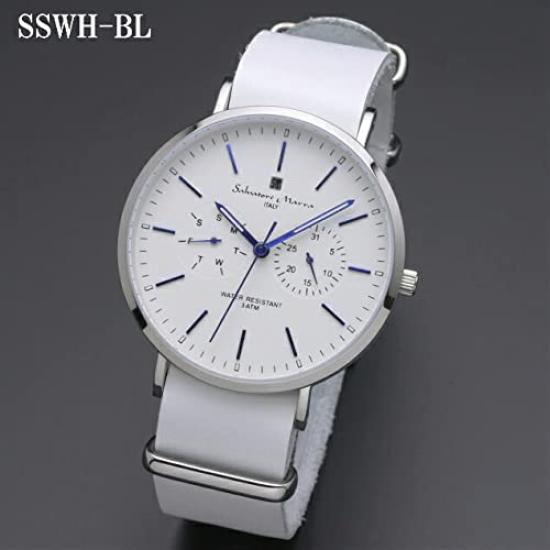 Boîte de rangement Marra pour montres, paire, argent, bleu marine, cuir [Salvatore Marra] Salvatore SM15117-SSNVSV SM15117-SSNVSV [Importation régulière]