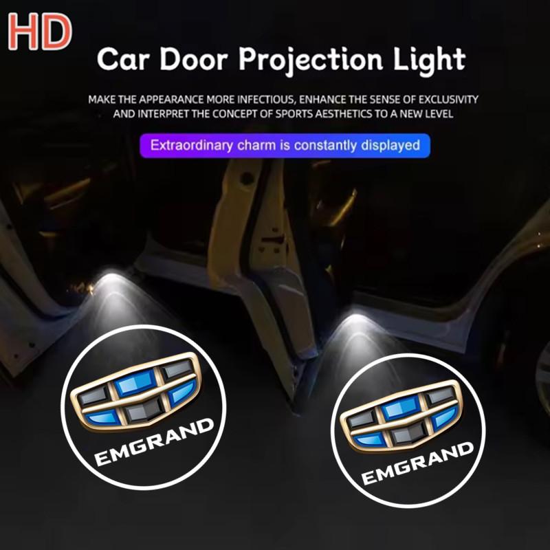 2X Wireless Led Car Door Welcome Laser Projector Logo Ghost Shadow Light For Geely Boyue EC718 RV X7 Atlas NL3 X70 GL GS 7 EC715