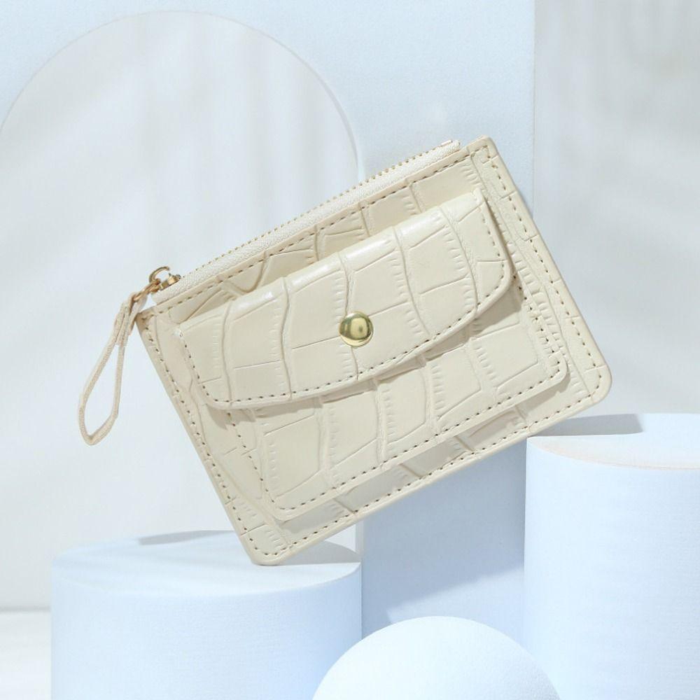 Short Handbag ID Card Holder Zipper Women Coin Purse Purse Wallets PU Leather Korean Card Holder