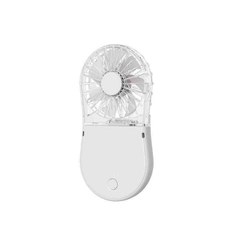 2026 Portable Neck-hanging Folding Mini Fan with Transparent Ice Pack 1800mAh
