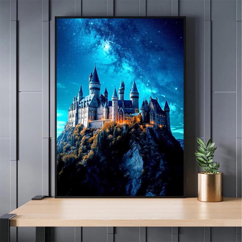 Fantasy Forest Castle Dark Academy Magic Witch Canvas Diamond Painting Wall Art Picture Living Room Home Decor