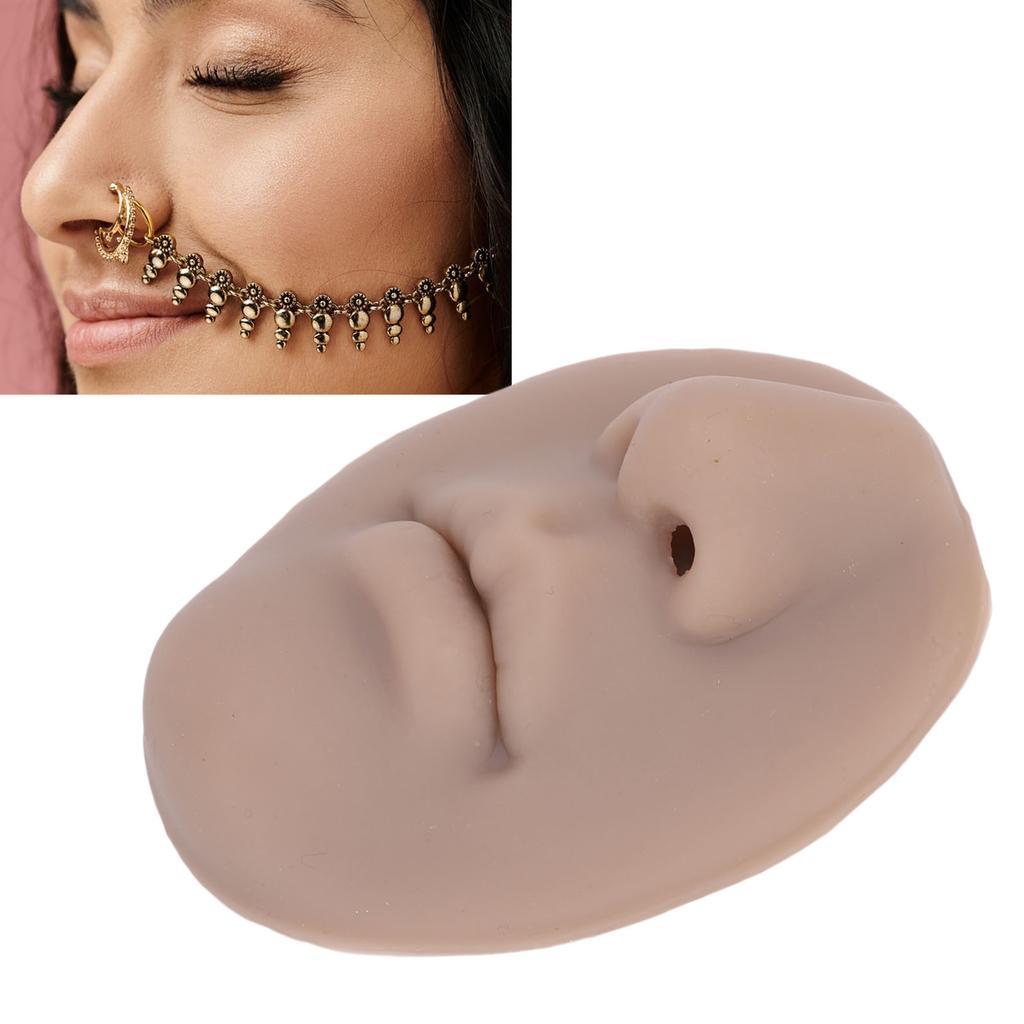 5D Silicone Nose Mouth Model Soft Simulating Lip Piercing Practice Model for Jewelry Display Teaching