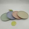 Biodegradable Bamboo Plates in Blue, Green, Pink & Beige, 20cm Diameter, Eco-Friendly Disposable Tableware for Parties & Events