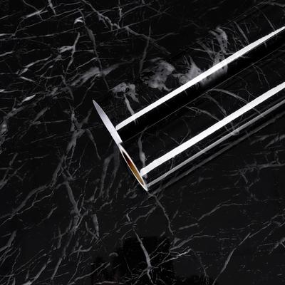 CHIHUT Peelable Wallpaper, Wall Sticker, Marble, 45cm X 600cm, Black, Strong Adhesive, Waterproof, Oil-Resistant, Heat-Resistant, Thick, DIY, Nordic S
