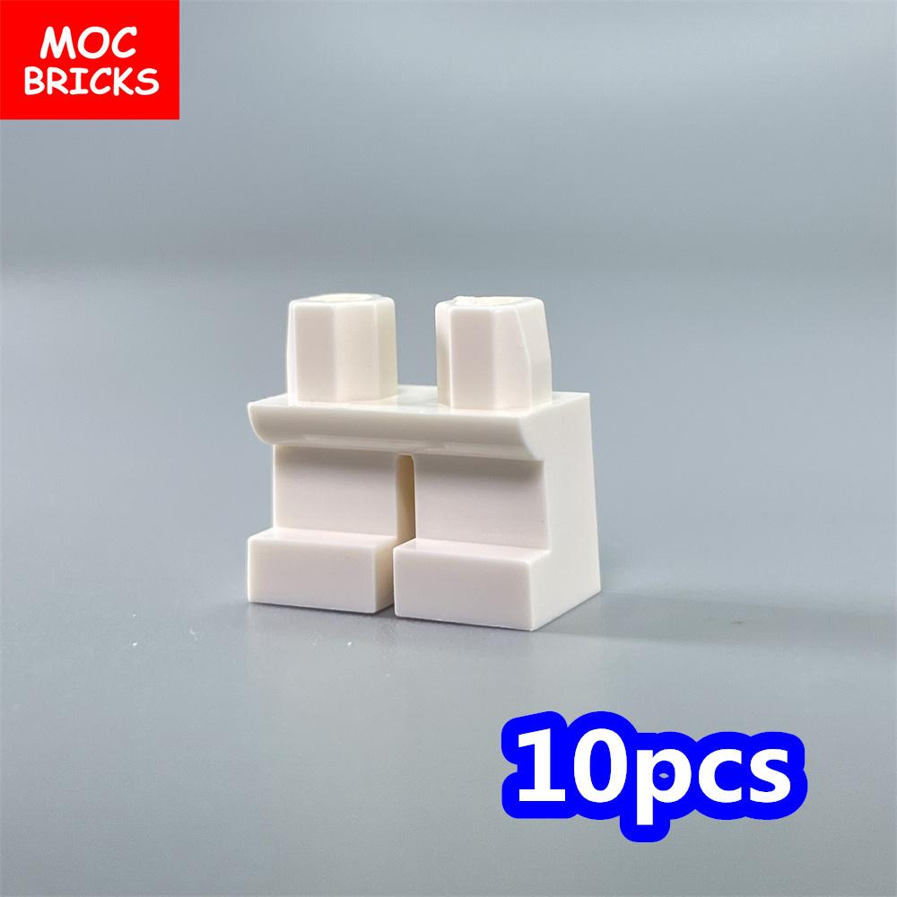 Non-Toxic 10Pcs Moc Bricks Unmovable Short Legs Pants Blank 4Cm Action Figure Body Part Assembles Particles Building Blocks Toys Gifts