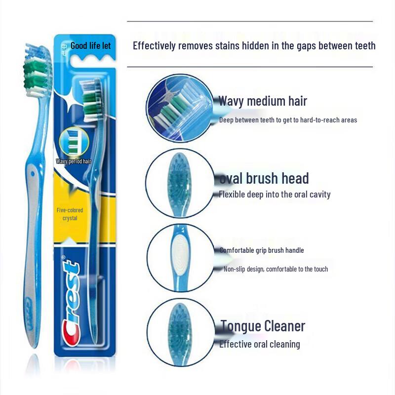 Crest Colorful Crystal Soft Bristle Toothbrush 3-Pack