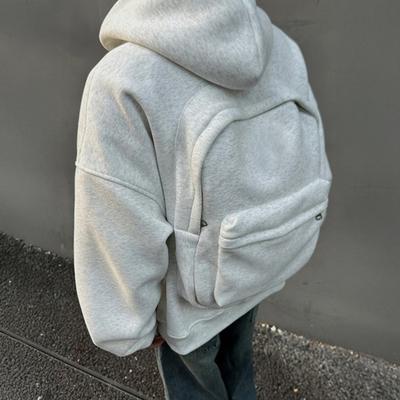 Hanorac cu rucsac pentru bărbați femei cardigan creativ cu fermoar cu rucsac hanorac ușor de călătorie hanorac casual unisex