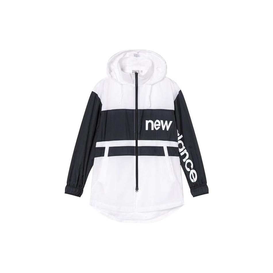 New Balance Windproof Breathable Abrasion Resistant Windbreaker Jacket Unisex Black White NA91W012-BK