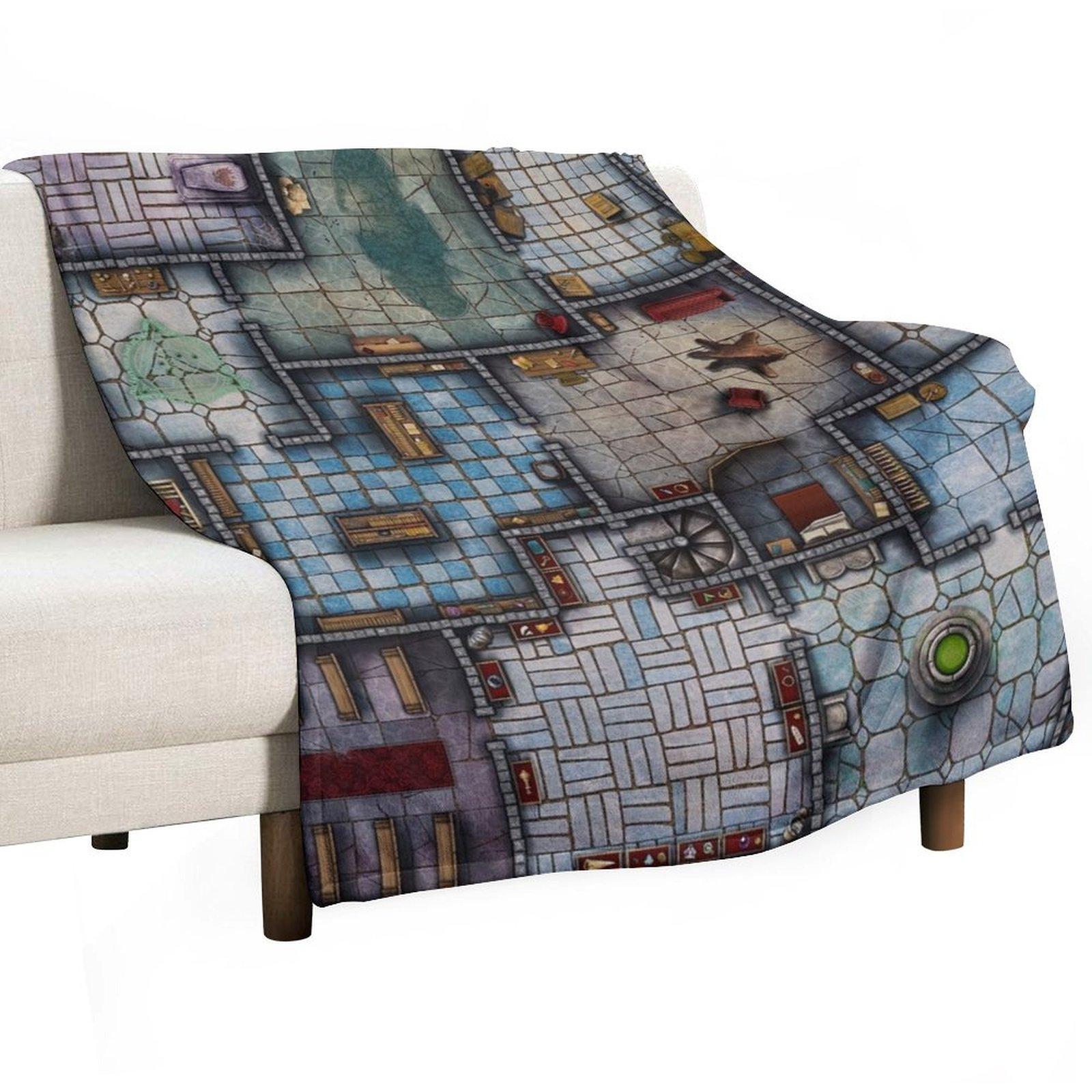 Dungeon Delve Adventure Fantasy RPG Map Throw Blanket Sofa Throw funny gift Fashion Sofas Multi-Purpose Blankets 30x40in