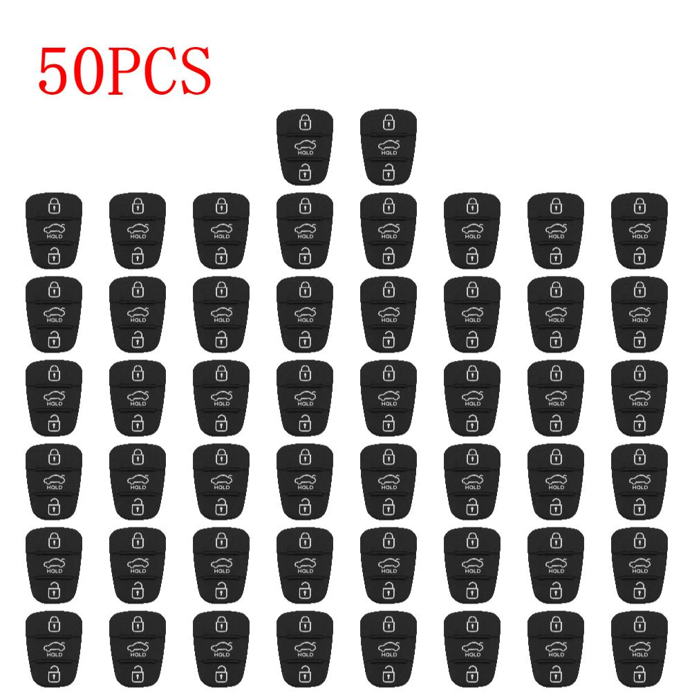 10-50PCS Replacement 3 Button Remote Key Fob Case Rubber Pad For Hyundai I10 I20 I30 IX35 for Kia K2 K5 Rio Sportage Flip Key