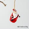 New Christmas Painted Resin Santa Claus Heart Pendant Retro Style Christmas Tree Imitation Ceramic Decoration navidad 2025