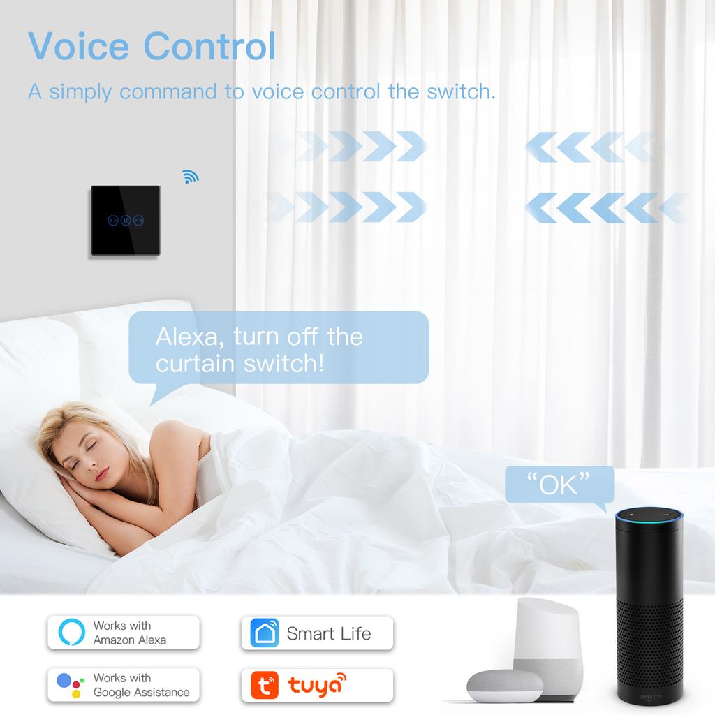 BSEED Wifi Curtains Switch Wireless Intelligent Smart Curtain Switch Support For Tuya APP Google Assistant Voice Control