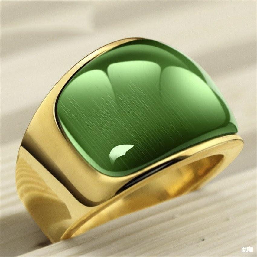 2026 Европейские и американские простые и модные кольца из синтетического опала для мужчин и женщин Resizable