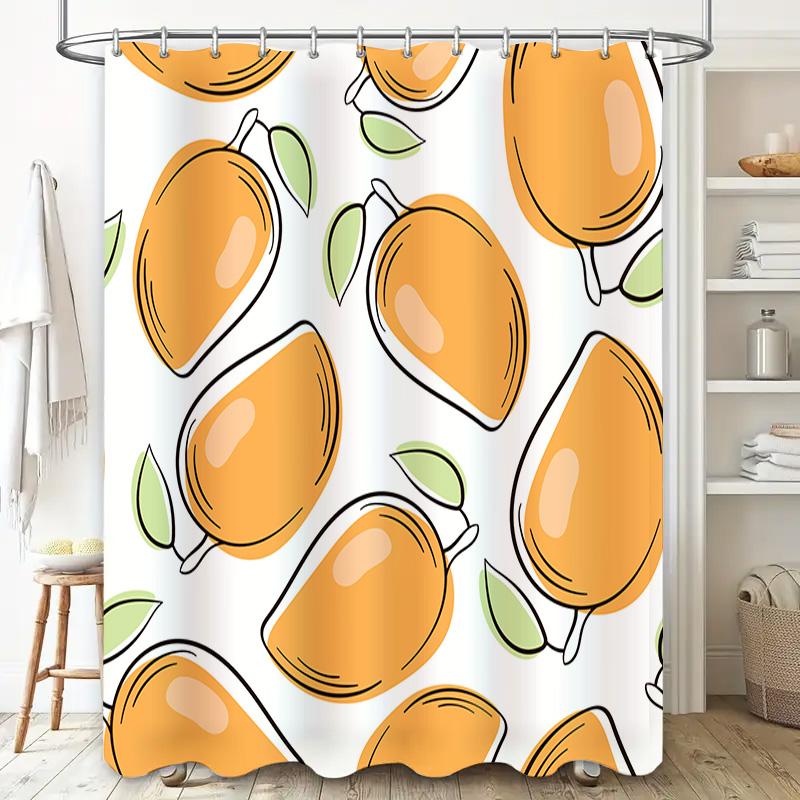 Stylish shower curtain with cute fruit pattern for bathroom decor waterproof fabric in vibrant colors