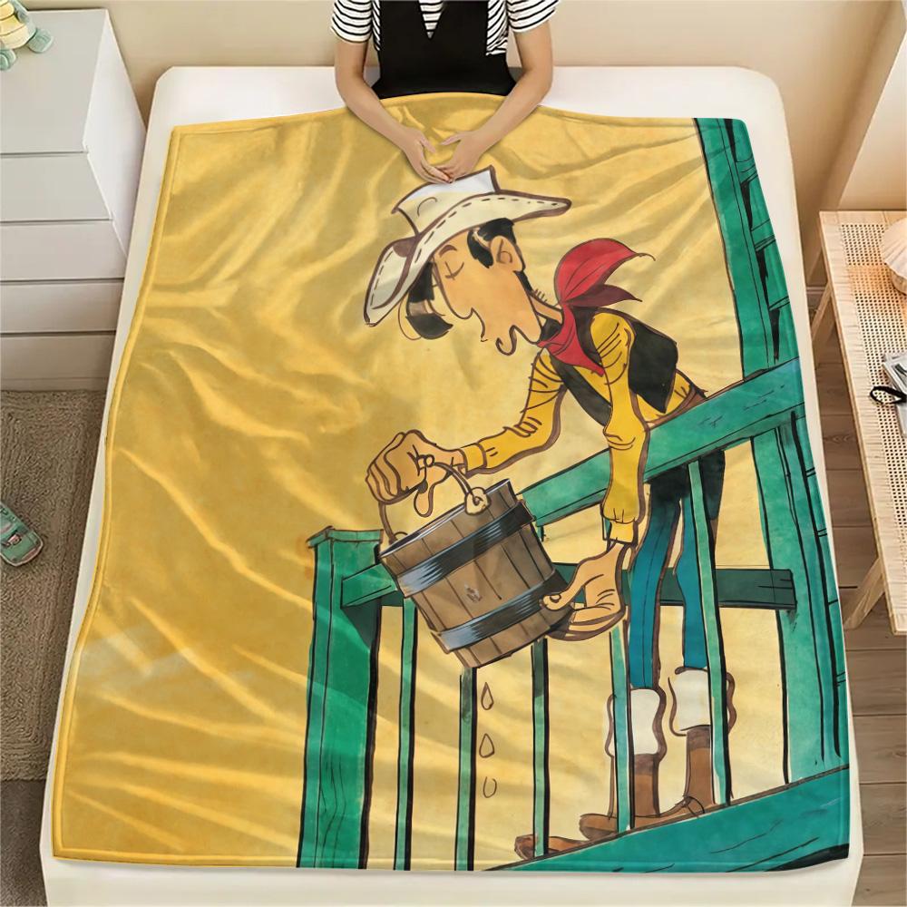 Lucky Luke2 Flannel Blanket, High Quality Comfortable for All Seasons, Home Decor, Warmth and Comfort