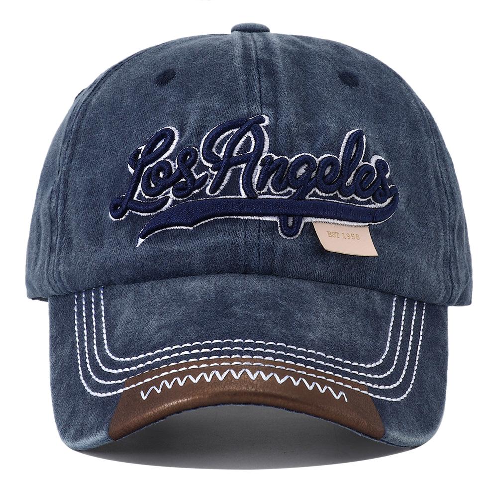 

2025 New Designer Spring Summer Letter Embroidery Cotton Baseball Cap Vintage Washed Hip Hop Snapback Hats for Women Men Gorras Adjustable темно-синього кольору