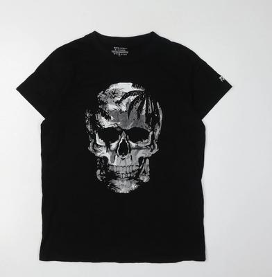 Rock Spirit Męska Czarna Koszulka z Graficznym Czaszką S