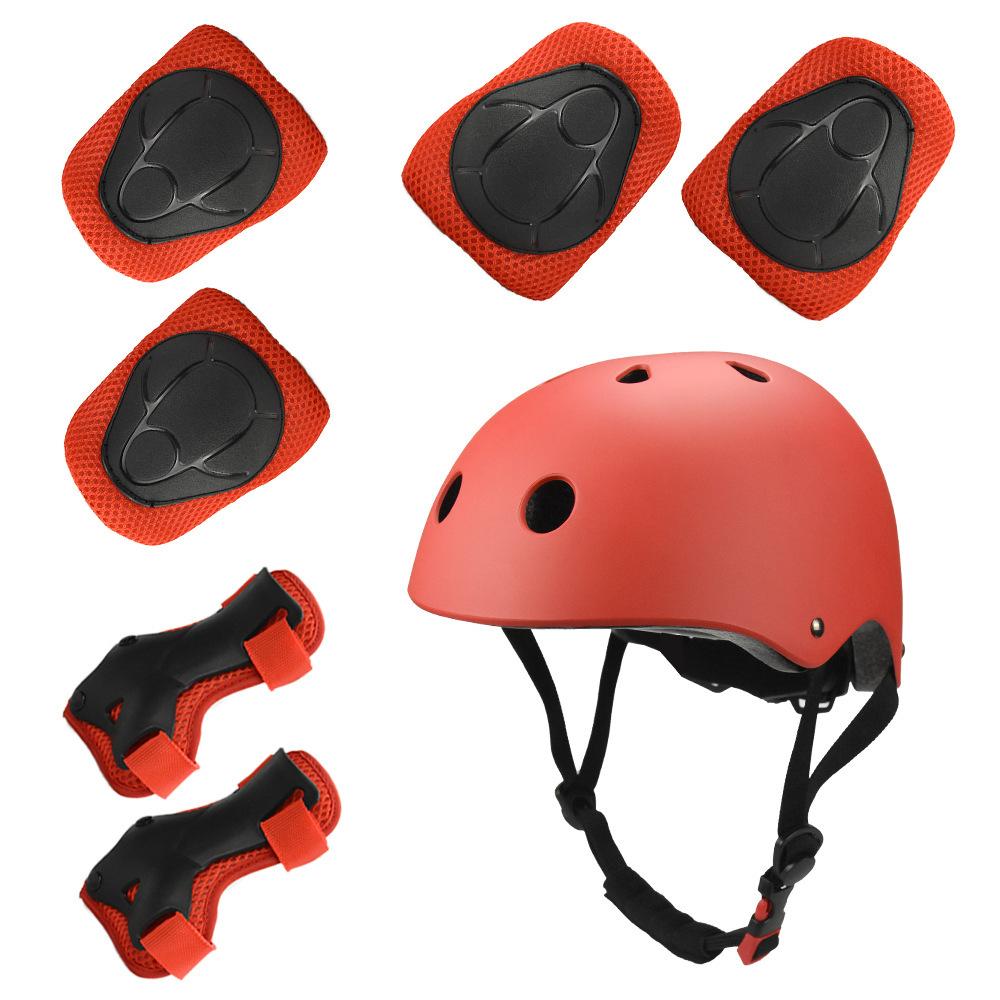 Vendita Diretta dalla Fabbrica Casco da Skateboard 7-in-1 Certificato CE EN1078 e Set di Ginocchiere, Gomitiere, Polsiniere per Bambini Protezioni