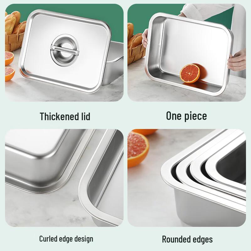 304 Stainless Steel Rectangular Food Tray