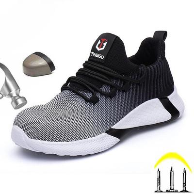 Zapatos de trabajo de seguridad para hombre con puntera de acero, botas de fieltro para caminar a prueba de pinchazos, aislamiento de 6KV, zapatillas de moda ligeras y transpirables